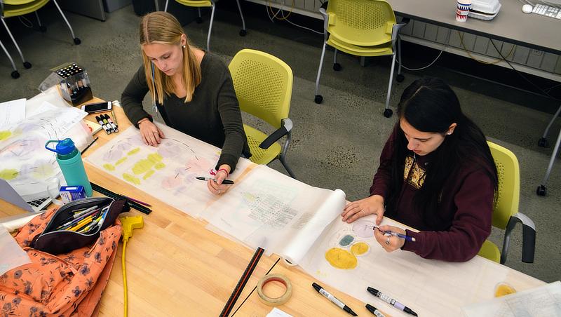 Students working on a project